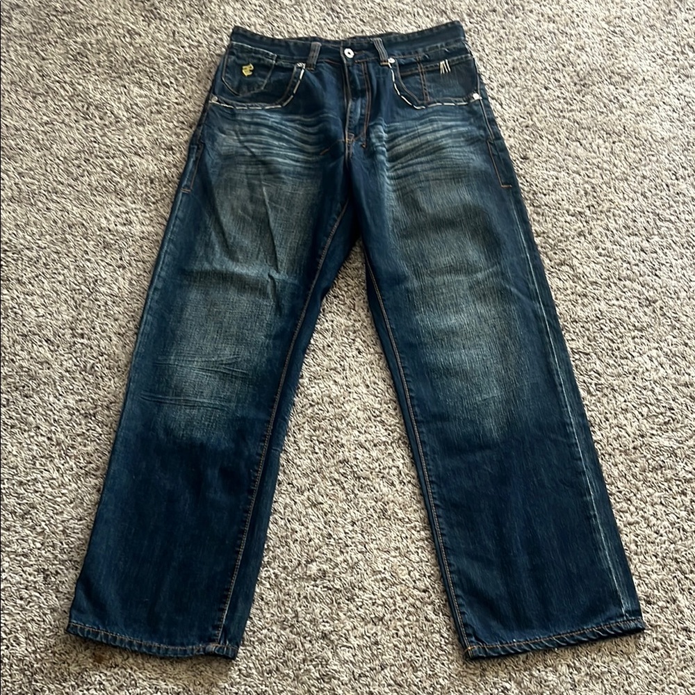 Rocawear Blue Relaxed Fit Jeans with Faded Style